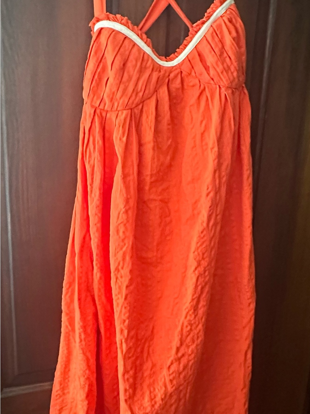 Free People Women’s Orange Sundress with White Trim
